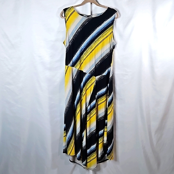 Yellow, Blue & White Striped Dress Sz XL - Picture 1 of 8